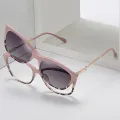 Cat-eye - Cat-eye Pink/Demi Clip On Sunglasses for Women